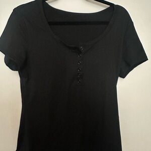 SHEIN Black Button-Up Women's Top